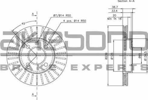 Akebono BN-0083E - Bremžu diski ps1.lv