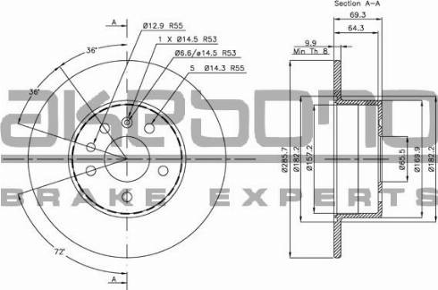 Akebono BN-0155 - Bremžu diski ps1.lv