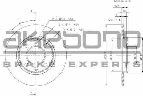 Akebono BN-0161 - Bremžu diski ps1.lv