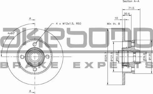 Akebono BN-0119E - Bremžu diski ps1.lv