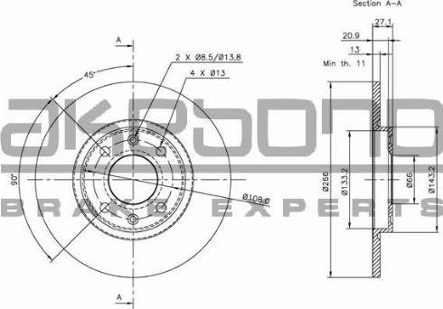 Akebono BN-0171 - Bremžu diski ps1.lv