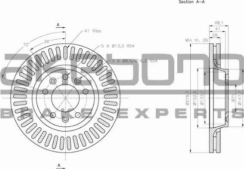 Akebono BN-0854 - Bremžu diski ps1.lv