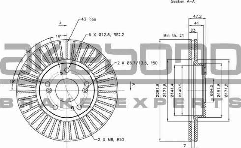 Akebono BN-0390 - Bremžu diski ps1.lv