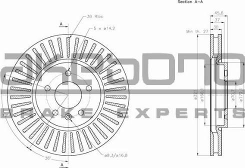 Akebono BN-0348 - Bremžu diski ps1.lv