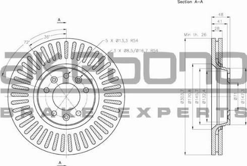 Akebono BN-0371 - Bremžu diski ps1.lv