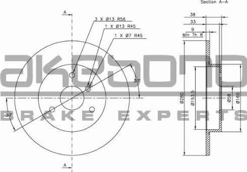 Akebono BN-0250E - Bremžu diski ps1.lv