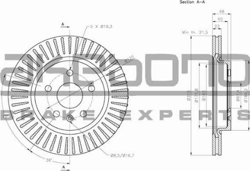 Akebono BN-0216 - Bremžu diski ps1.lv