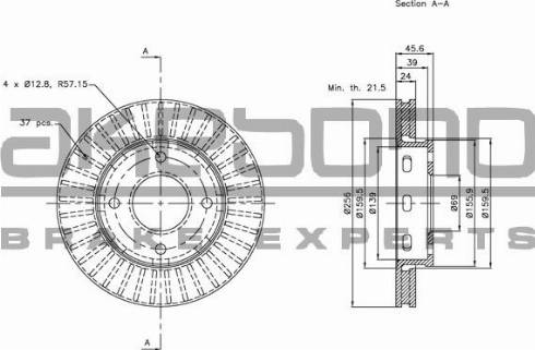 Akebono BN-0212 - Bremžu diski ps1.lv