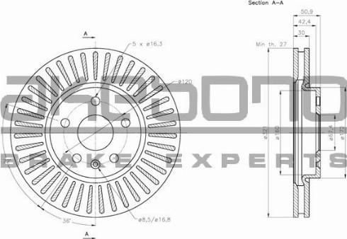 Akebono BN-0236 - Bremžu diski ps1.lv