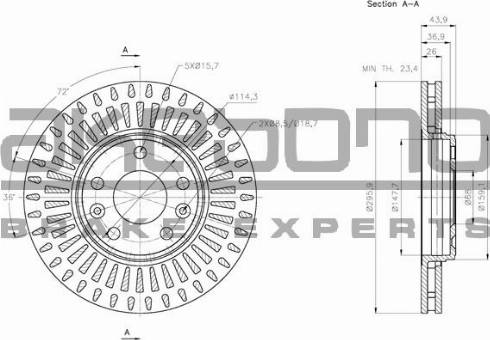 Akebono BN-0271 - Bremžu diski ps1.lv