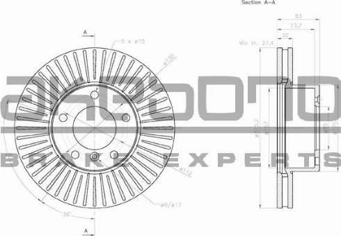 Akebono BN-0742 - Bremžu diski ps1.lv