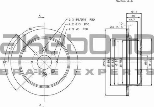 Akebono BN-1103 - Bremžu diski ps1.lv