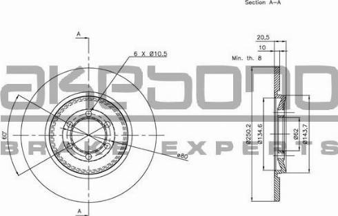 Akebono BN-1283 - Bremžu diski ps1.lv