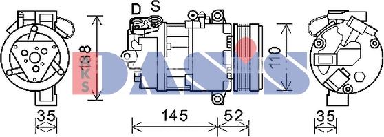 AKS Dasis 852823N - Kompresors, Gaisa kond. sistēma ps1.lv