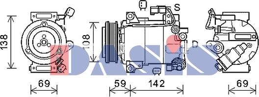 AKS Dasis 852793N - Kompresors, Gaisa kond. sistēma ps1.lv