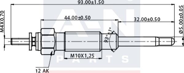 A-N PARTS A-N096001 - Kvēlsvece ps1.lv