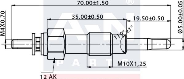 A-N PARTS A-N067114 - Kvēlsvece ps1.lv