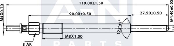 A-N PARTS A-N118004 - Kvēlsvece ps1.lv