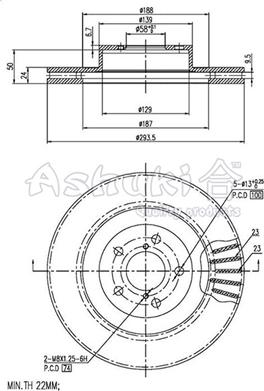 Ashuki 0990-5107 - Bremžu diski ps1.lv