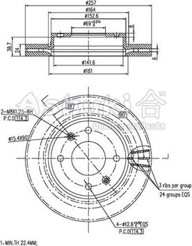 Ashuki 0990-5250 - Bremžu diski ps1.lv