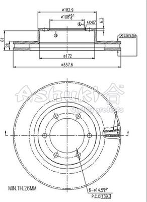 Ashuki 0990-6412 - Bremžu diski ps1.lv