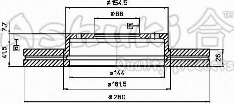 Ashuki 0990-0801 - Bremžu diski ps1.lv