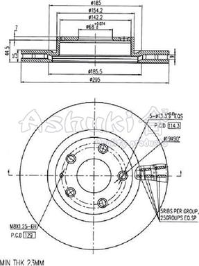 Ashuki 0990-1013 - Bremžu diski ps1.lv