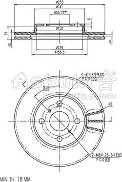 Ashuki 0990-8212 - Bremžu diski ps1.lv