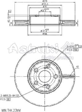 Ashuki 0990-7412 - Bremžu diski ps1.lv