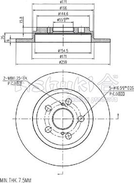 Ashuki 0993-5602 - Bremžu diski ps1.lv