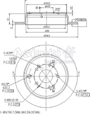 Ashuki 0993-0304 - Bremžu diski ps1.lv