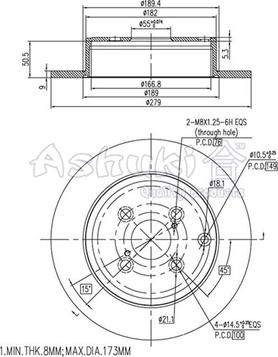 Ashuki 0993-3402 - Bremžu diski ps1.lv