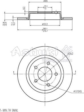 Ashuki 0993-2303 - Bremžu diski ps1.lv