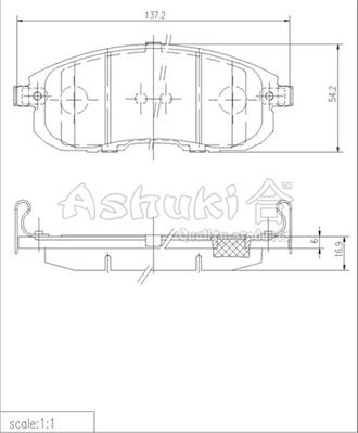 Ashuki 1080-9901 - Bremžu uzliku kompl., Disku bremzes ps1.lv