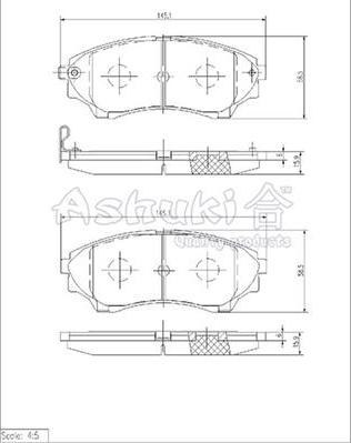 Ashuki 1080-9603 - Bremžu uzliku kompl., Disku bremzes ps1.lv