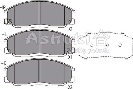 Ashuki 1080-6250 - Bremžu uzliku kompl., Disku bremzes ps1.lv