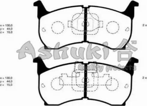 Ashuki 1080-1003 - Bremžu uzliku kompl., Disku bremzes ps1.lv