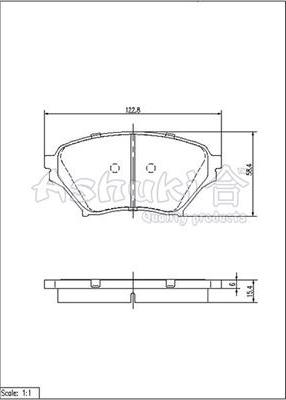 Ashuki 1080-2503 - Bremžu uzliku kompl., Disku bremzes ps1.lv