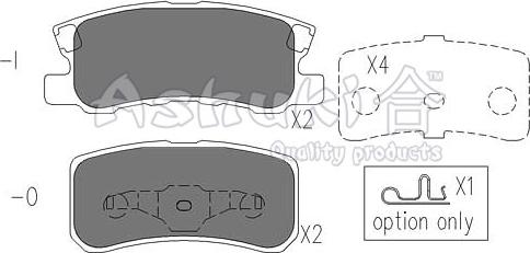 Ashuki 1083-0105 - Bremžu uzliku kompl., Disku bremzes ps1.lv