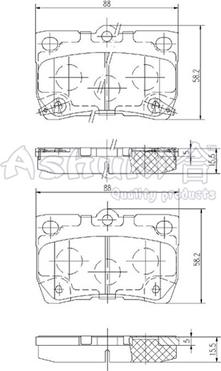 Ashuki 1083-1402 - Bremžu uzliku kompl., Disku bremzes ps1.lv