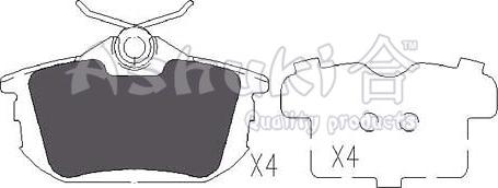 Ashuki 1083-2105 - Bremžu uzliku kompl., Disku bremzes ps1.lv