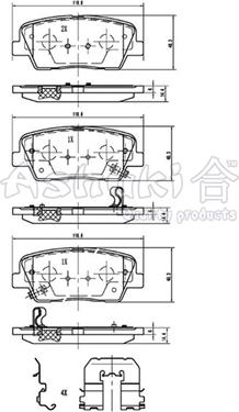 Ashuki 1083-2130 - Bremžu uzliku kompl., Disku bremzes ps1.lv