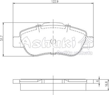 Ashuki 1083-7501 - Bremžu uzliku kompl., Disku bremzes ps1.lv