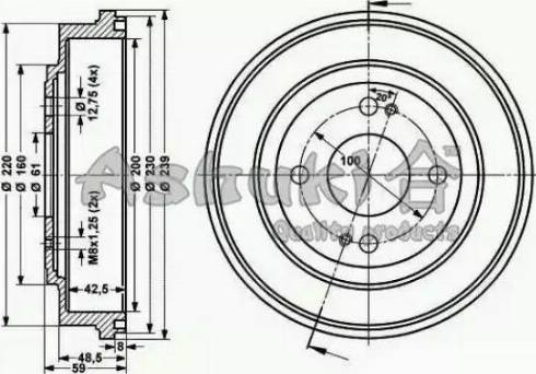 Ashuki 1020-7004 - Bremžu trumulis ps1.lv