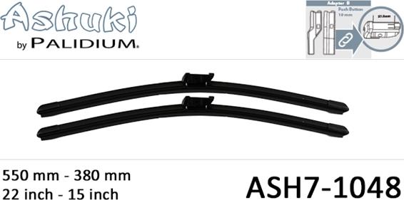 Ashuki ASH7-1048 - Stikla tīrītāja slotiņa ps1.lv
