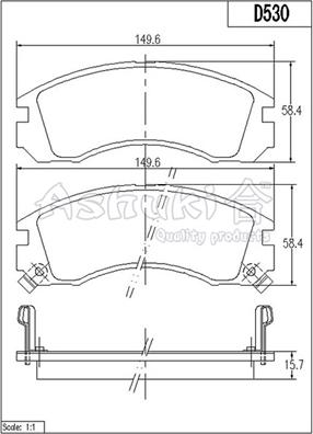 Ashuki C003-05 - Bremžu uzliku kompl., Disku bremzes ps1.lv