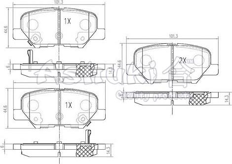 Ashuki C012-09 - Bremžu uzliku kompl., Disku bremzes ps1.lv