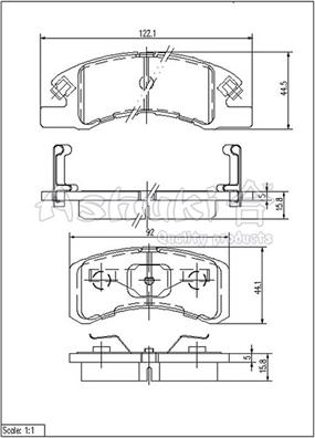 Ashuki D091-07 - Bremžu uzliku kompl., Disku bremzes ps1.lv