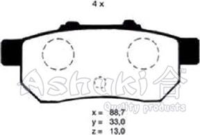 Ashuki H025-13 - Bremžu uzliku kompl., Disku bremzes ps1.lv