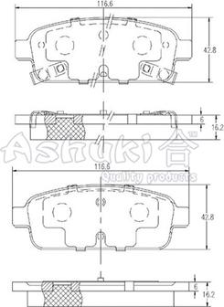 Ashuki J009-60 - Bremžu uzliku kompl., Disku bremzes ps1.lv